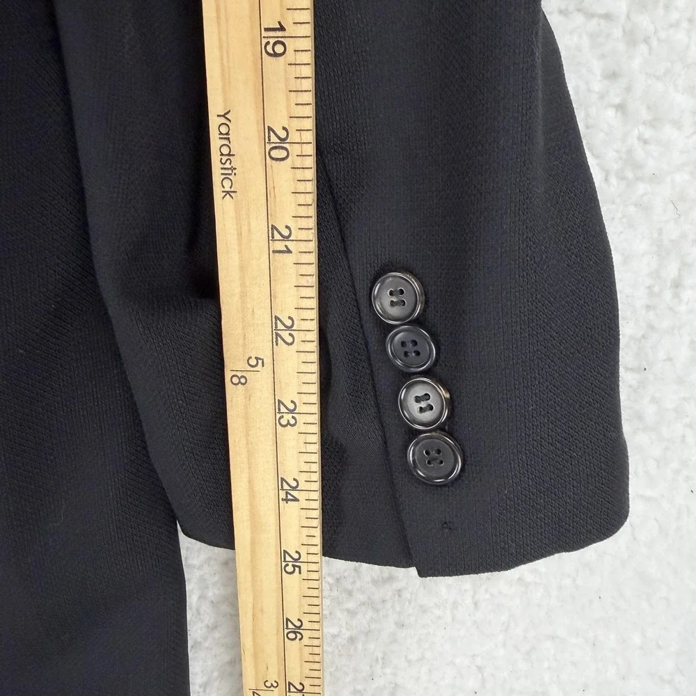 Hugo Boss Suit Jacket Mens 46 Black‎ Wool 3 Button Notch Lapel Made USA